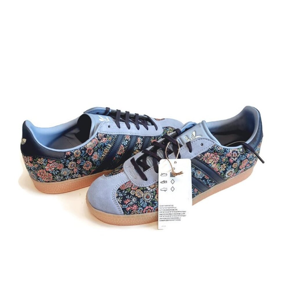 Adidas X Gazelle Liberty London Sneakers Big Girls Size 7 Womens Size 8 Floral - Picture 9 of 9